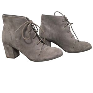 Madden Girl Torch Taupe Ankle Boots Booties Faux Suede Chunky Heel Size 7.5